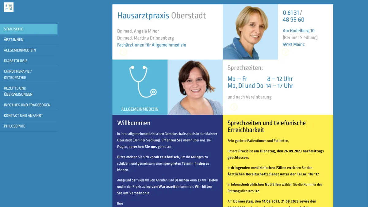 Webseitenpfelge Hausarztpraxis in Mainz durch online-marketing-mainz.de 